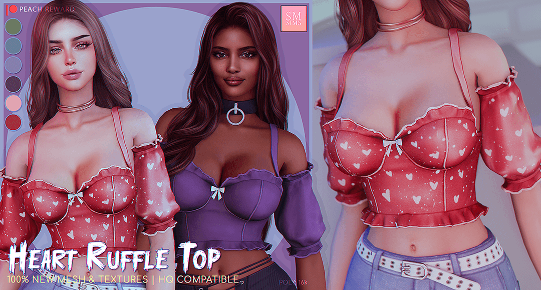 Топ Heart Ruffle Top